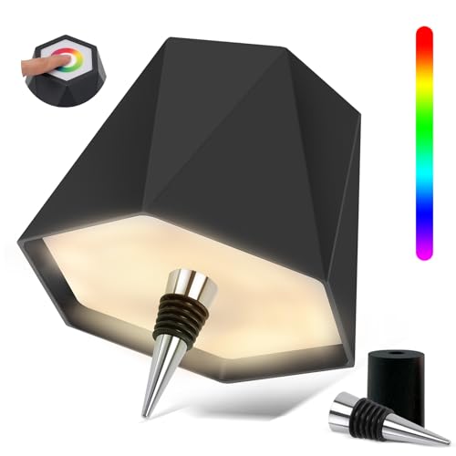 LED Akku Flaschenlampe-Dimmbare 16 Farben RGB Flaschenlicht-IP54 Wasserdicht Kabellose Touch Flaschenlichter-5200mAh Akku-Tragbare Wiederaufladbare Tischlampe für Innen und Außen Restaurant (1pcs) von Fanesen