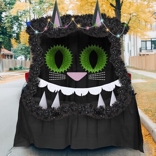Fanfanwin 28 Stück Halloween Kofferraum oder Leckerli Auto Dekorationen Kit LED Schwarze Katze mit Augen Ohren Nase Dekoration Halloween Schwarze Katze Kofferraum oder Leckerli Dekoration für Outdoor Fanfanwin 28 Stück Halloween Kofferraum oder Leckerli Auto Dekorationen Kit LED Schwarze Katze mit Augen Ohren Nase Dekoration Halloween Schwarze Katze Kofferraum oder Leckerli Dekoration für Outdoor von Fanfanwin
