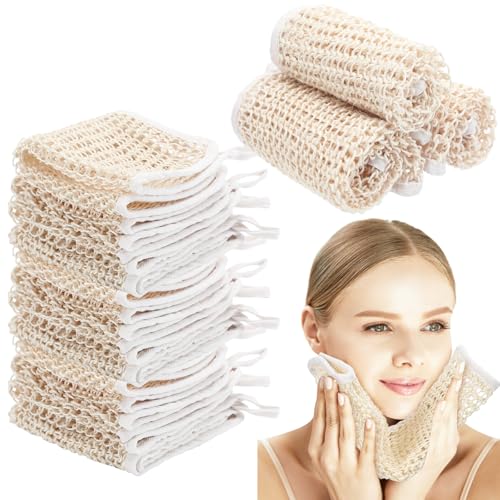Fanfanwin Peeling-Waschlappen, Sisal-Waschlappen, Körper- und Gesichtspeeling-Handtuch, Peeling und Erneuerung Ihrer Haut, 8 Stück von Fanfanwin