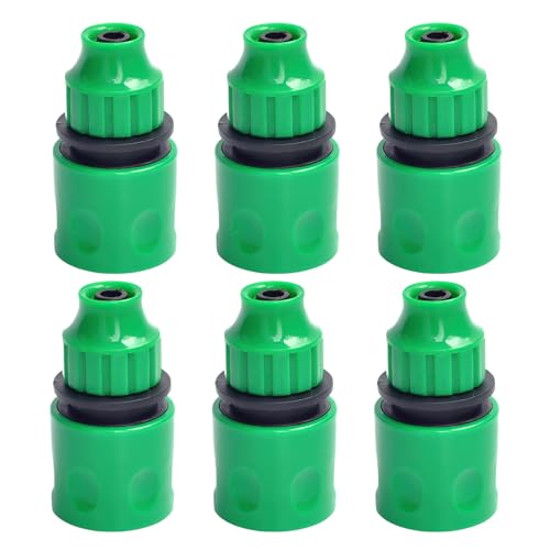 FangBoJie 6 Stück Bewässerungsschlauch Kunststoff Schlauchverbinder, Schlauchadapter Gartenschlauch Zubehör für 8/12 Mm Mikroschlauch Rohr Gartenbewässerungssystem (Grüner) von FangBoJie