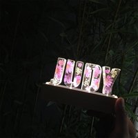 Benutzerdefinierte Echte Blume Nachtlicht, Benutzerdefinierte Farbe Buchstabe Getrocknete Harz Name Lampe, Mit Schöner Geschenk-Box Für Freund von FangPresent