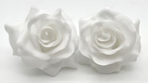 Fangblatt - Wachsrose - künstliche weiße Rose aus Wachs - für Gestecke, Tischdekoration, Grabschmuck - Durchmesser ca. 10 cm (3) von Fangblatt