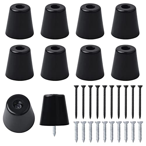 10 Stück Gummifüße, Schwarz Gummipuffer mit Schrauben, Gummi Schneidebrettfüße, Rubber Feet Pads mit Metallscheibe, Puffer Tisch Stuhl Bein Pad für Möbelstuhl Schrank Couchs, D40x28xH40mm von Fangehong