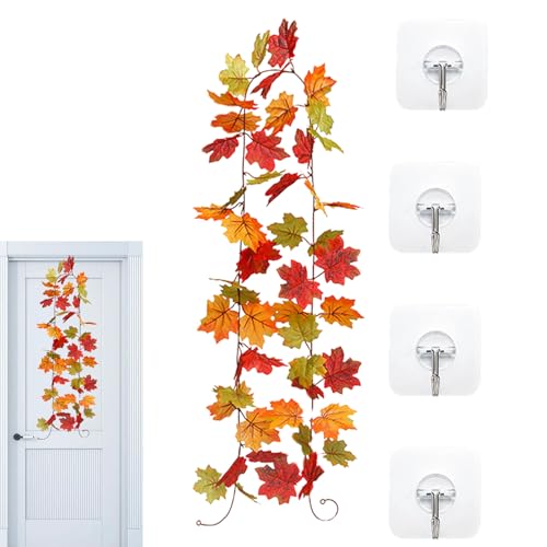Fangfhai Ahorn-Girlande, Herbstkranz für Thanksgiving – realistische Ahornblätter-Girlande für Bauernhaus, Schlafzimmer, Kamin, Erntedankfest, Kaminsims, Halloween Fangfhai Ahorn-Girlande, Herbstkranz für Thanksgiving – realistische Ahornblätter-Girlande für Bauernhaus, Schlafzimmer, Kamin, Erntedankfest, Kaminsims, Halloween von Fangfhai