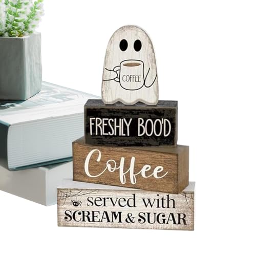 Fangfhai Halloween Deko Schilder - Dekoratives Geisterblock Schild,Block Deko Für Küche Kaffeebar Zuhause Fangfhai Halloween Deko Schilder - Dekoratives Geisterblock Schild,Block Deko Für Küche Kaffeebar Zuhause von Fangfhai