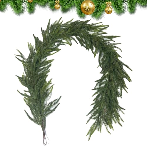 Fangfhai Künstliche Tannengirlande, fühlt sich echt an, Weihnachtsgirlande, dekorativer Aufhänger für Kamin, Kaminsims, Bauernhaus, , Zuhause, Party, Willkommensdekorationen Fangfhai Künstliche Tannengirlande, fühlt sich echt an, Weihnachtsgirlande, dekorativer Aufhänger für Kamin, Kaminsims, Bauernhaus, , Zuhause, Party, Willkommensdekorationen von Fangfhai