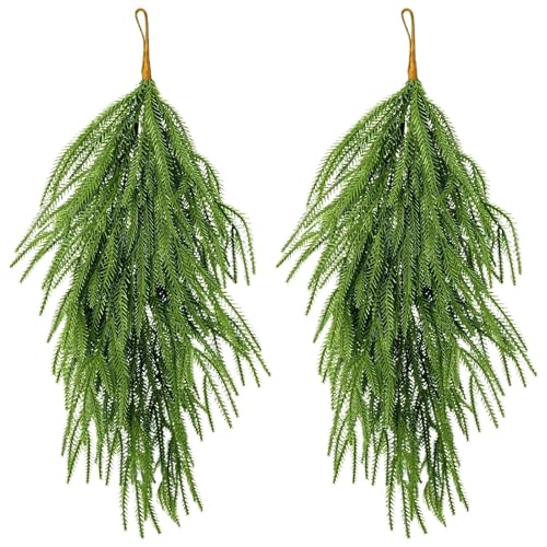 Fangfhai Künstlicher Kiefernkranz,Mantelschmuck Weihnachten | 2 Stück Künstliche Kieferngirlande Deko 66cm Für Geländer Terrasse Tisch Wand Kamin Tür Treppe Fangfhai Künstlicher Kiefernkranz,Mantelschmuck Weihnachten | 2 Stück Künstliche Kieferngirlande Deko 66cm Für Geländer Terrasse Tisch Wand Kamin Tür Treppe von Fangfhai
