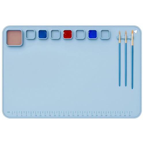 Fangfhai Silikon-Kunstmatte, antihaftbeschichtet, rutschfest, wasserdicht, mit Rillen, kein Verblassen, Malzubehör für Malerei, Kunst, Ton, Harzguss von Fangfhai