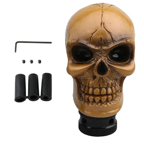 Fangfhai Totenkopf-Schaltknauf Für Auto,Manuelle Automatik Schaltknäufe Schädelform | Universell Kompatibel Kunstharz Schalthebel Zubehör für Limousine Van von Fangfhai