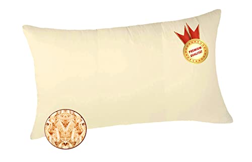 Fangomed Premium ZIRBENKISSEN (exklusiv) wahlweise auch mit extra Innenbezug/Inlet aus Österreichs Alpen, Schlafkissen-/Kopfkissen mit Zirbenflocken befüllt; (40 x 60 cm, Creme) von Fangomed