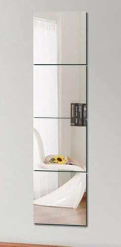 8 Stück Spiegelfliesen Selbstklebend, Flexible Spiegel Blätter, Rahmenloser Wandspiegel, Kunststoff-Spiegel-Wandaufkleber, Volle Länge Spiegel Fliesen, Nicht-Glas Spiegel für Home Decor, 20 x 20 CM von Fangoo