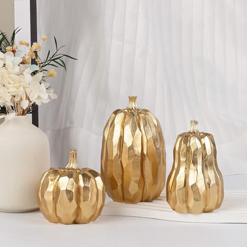 Fangoo 3 Stück Goldene Künstliche Kunstharz Tischdeko Kürbisse Herbsternte Innen Dekorationen Kürbis Thanksgiving Tischdekoration für Zuhause, Kaminsims, Büro Geschenk Thanksgiving Halloweendeko Fangoo 3 Stück Goldene Künstliche Kunstharz Tischdeko Kürbisse Herbsternte Innen Dekorationen Kürbis Thanksgiving Tischdekoration für Zuhause, Kaminsims, Büro Geschenk Thanksgiving Halloweendeko von Fangoo