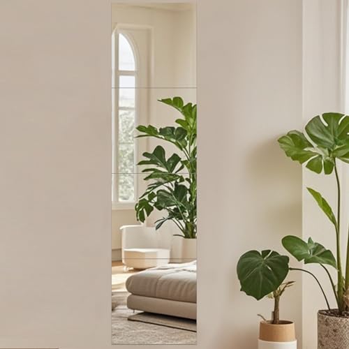 Fangoo 4 Pack 30x30 cm Selbstklebender Acrylspiegel HD Klebespiegel Spiegel zum Aufkleben Kleben Flexible Spiegelfolien Selbstklebende Spiegel für Badezimmer Wohnzimmer Schlafzimmer Schrank von Fangoo