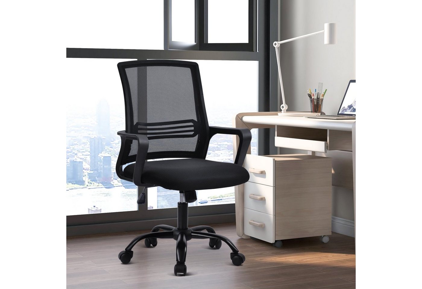 Fangqi Chefsessel Bürostuhl mit Wippfunktion Armlehne, Computer Stuhl von Fangqi