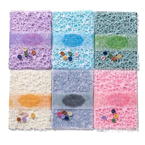 Fangxuee 156 Blatt Strukturiertes Scrapbook-Papier, 6er-Pack Dekoratives Bastelpapier und Netzgewebe, Sortiertes Set, 9,9 X 14 cm von Fangxuee