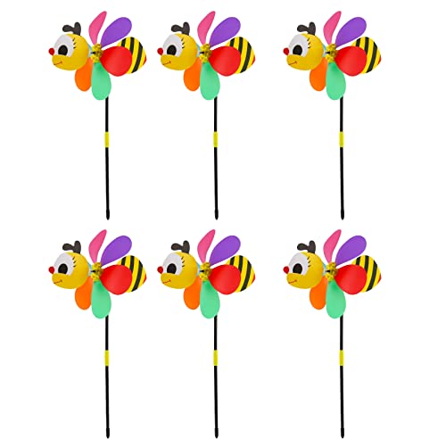 Fangxuee 6 StüCk Biene Wind Spinners Windräder 3D Tier WindmüHlen Garten PfäHle Ornamente für Rasen Garten Terrasse von Fangxuee