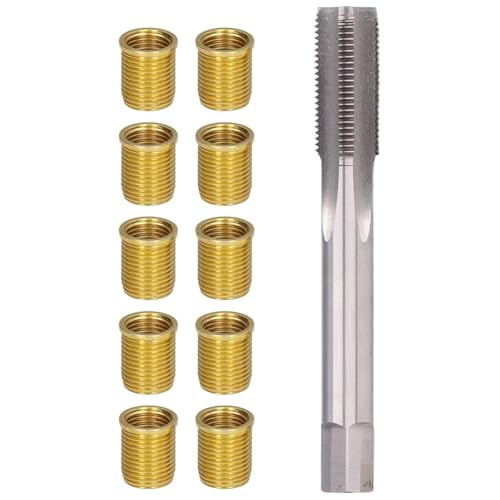 Fangxuee Werkzeuge Zur Reparatur Von Zündkerzengewinden, M12x1,25 Gewindeeinsätze + M14x1,25 Gewindebohrer Aus Metall Zur Reparatur Von Zündkerzengewindelöchern von Fangxuee