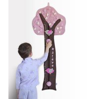Handgemessing Stoff Messlatte, Rosa Personalisierte Kinderzimmer Dekoration von FaniaArtworks