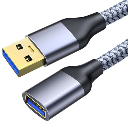 Fannoday USB Verlängerungskabel 3.0, USB Männlich auf USB Weiblich, Schnelle Datenübertragung USB A Kabel 5Gbps, Kompatibel mit USB Hubs, USB Sticks, Tastatur, Maus, Webcams, Drucker, 1m Nylon von Fannoday