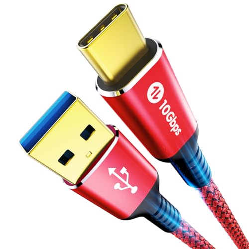 Fannoday USB C Kabel 3,1A 1M, USB Typ C Ladekabel 10Gbps Schnellladung Kompatibel mit Samsung Galaxy S23 S22 S21, Note 20 10, LG G5 G6 V20, iPhone 15, Huawei P60 P50-Rot von Fannoday