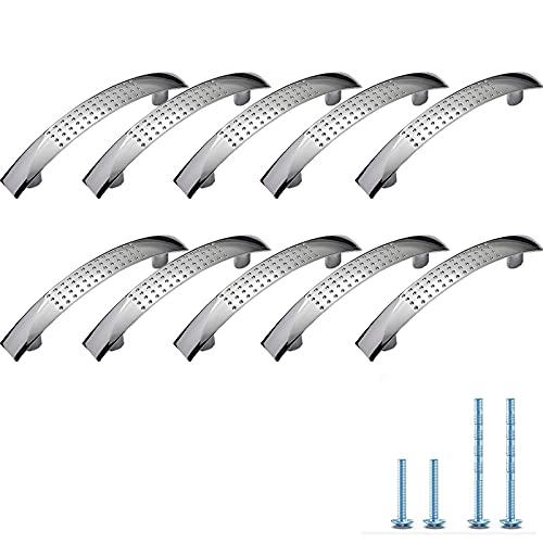 Fanruier 10 Sets Kleiderschrank Schubladengriff Solide Griff aus Aluminiumlegierung Chrom Abstand Löcher 96,128 mm Griffe für Möbel Griffe (96 mm) von Fanruier