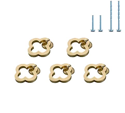 Fanruier 5 x goldene Schrankgriffe aus massiver Zinklegierung, Küchenschrank, Einzelloch für Nachttisch, Griff, Schubladenknöpfe, Möbelgriff, Hardware (6780) von Fanruier