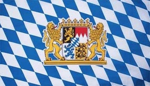Fahne Flagge Bayern mit Löwen Staatswappen BAVARIA 90x150 cm Hissfahne Wappen Deko von Fanshop Lünen