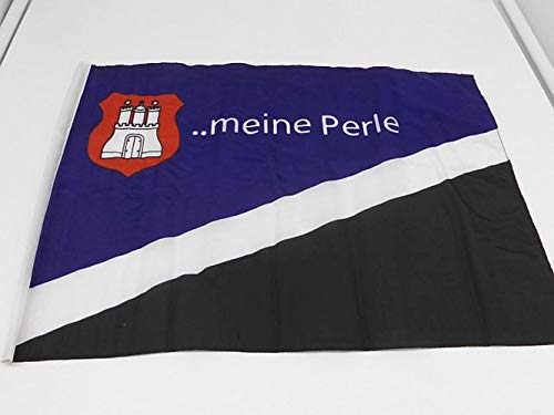 Fahne Flagge Hamburg meine Perle 30 x45 cm Stockflagge Stockfahne Fahnen mit Hohlsaum von Fanshop Lünen