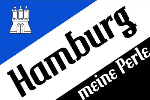 Flagge Hamburg Meine Perle Fahne 90x150 cm Hissfahne Fahnen mit Wappen von Fanshop Lünen