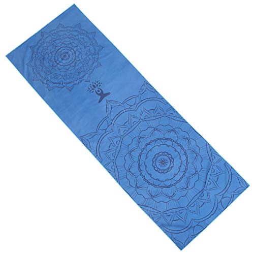 FANSU Hot Yoga Handtuch rutschfest Fitnesstuch Weich Atmungsaktiv Antirutsch Yogatuch mit Hoher Bodenhaftung Tragbares Yogahandtuch für Bikram und Pilates (185cm*63cm,Blau) von FANSU