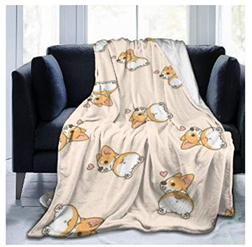 FANSU Kuscheldecke Flanell Decke, 3D Drucken Microfaser Flauschig Weich Warm Plüsch Wohndecke Fleece Tagesdecke Decke für Sofa und Bett (Corgi,150x200cm) von FANSU