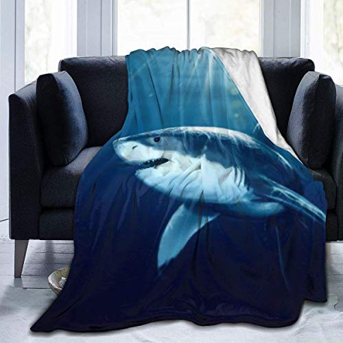 FANSU Kuscheldecke Flanell Decke, 3D Drucken Microfaser Flauschig Weich Warm Plüsch Wohndecke Fleece Tagesdecke Decke für Sofa und Bett (Hai,150x100cm) von FANSU