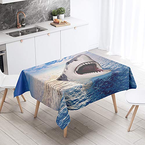 FANSU Rechteck Tischdecke Polyester,Wasserdicht Tischwäsche 3D Hai Stil Pflegeleicht Abwaschbar Tischtuch-Viele Größe Farbe Wählbar (60x60cm,Sonnenuntergang) von FANSU