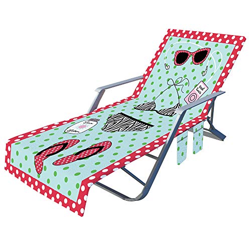FANSU Schonbezug für Gartenliege Frottee Liegenauflage Garten Sonnenliege Handtuch mit 2 Taschen Stuhl Strandtuch für Schwimmbäder, Strände, Gartenhotels (75x210cm,Einzigartig) von FANSU