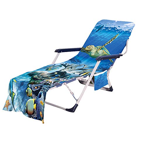 FANSU Schonbezug für Gartenliege Frottee Liegenauflage Garten Sonnenliege Handtuch mit 2 Taschen Stuhl Strandtuch für Schwimmbäder, Strände, Gartenhotels (Licht,75x210cm) von FANSU