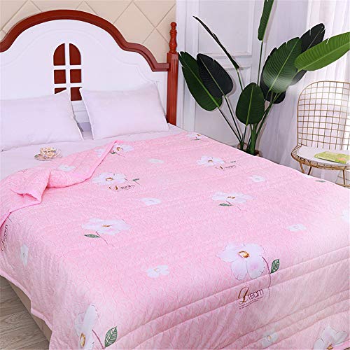 FANSU Tagesdecke Bettüberwurf Steppdecke Mikrofaser Doppelbett Einselbetten Gesteppt Bettwäsche Sofaüberwurf Wohndecke Bettdecke Stepp Gesteppter Quilt (Pinke Blume,170x200cm) von FANSU