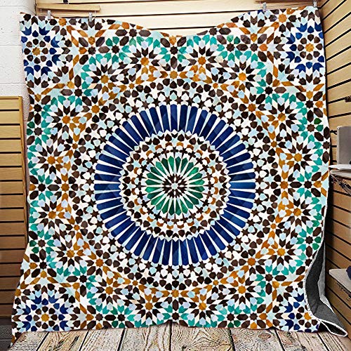 FANSU Tagesdecke Bettüberwurf Steppdecke Mikrofaser Doppelbett Einselbetten Tagesdecken Gesteppt Bettwäsche Sofaüberwurf Wohndecke Paisley Mandala Style Bettdecke (Blaues Mandala,150 * 200cm) von FANSU