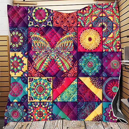 FANSU Tagesdecke Bettüberwurf Steppdecke Mikrofaser Doppelbett Einselbetten Tagesdecken Gesteppt Bettwäsche Sofaüberwurf Wohndecke Stepp Gesteppter Quilt (Schmetterling,150x200cm) von FANSU