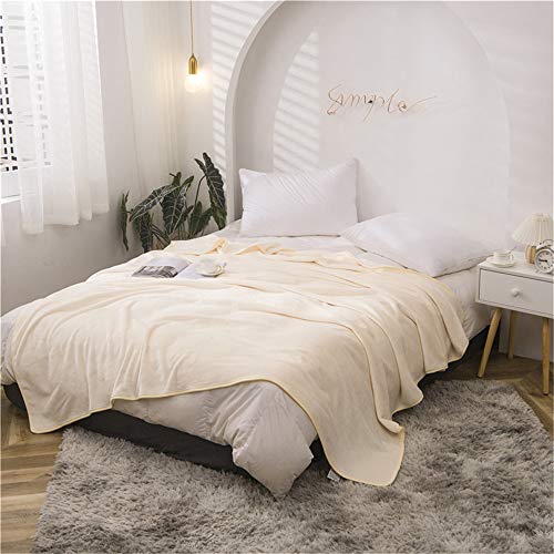 FANSU Wohndecke Kuscheldecke Flanell Flauschige Decke, Extra Weiche Warme Microfaser Einfarbig Kinder Erwachsene Große Plüsch Kuscheldecke Sofadecke oder Bettüberwurf (100x120cm,Beige) von FANSU