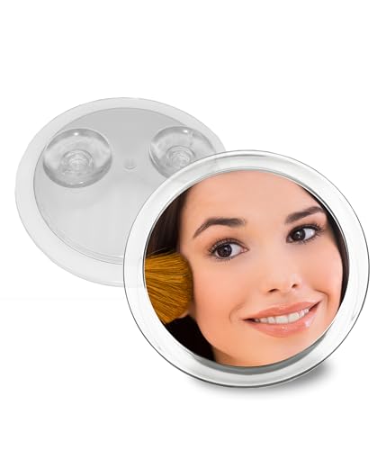 Fantasia® Beauty Kosmetikspiegel mit 5-facher Vergrößerung – Sicherer Halt durch 2 Saugnäpfe – Perfekt zum Schminken & Rasieren – Ø 15 cm – Vergrößerungsspiegel ohne Bohren für Bad, Dusche & Reisen von Fantasia