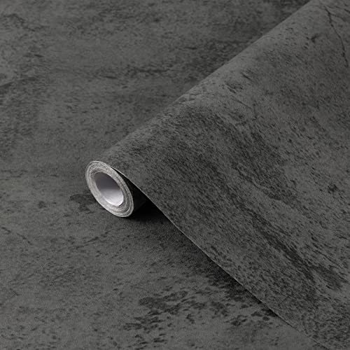 Fantasnight Klebefolie Möbel Grau 60×600cm Betonoptik Möbelfolie Selbstklebend Matt Effekt Folie für Möbel Küche Fensterbank Schrank Dunkelgrau Wasserdicht Tapete von Fantasnight