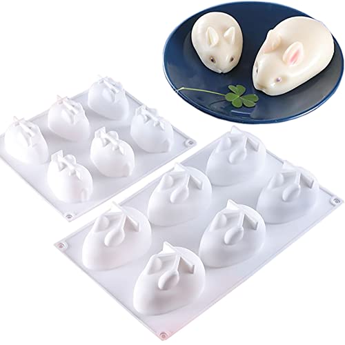 Silikon Backformen Ostern Kaninchen Form Pudding Mousse Kuchenform Fondant Kuchen Backformen Hitzebeständige Ostern Liefert 3 Größe (S, M, L) (L) von Fantastic Box