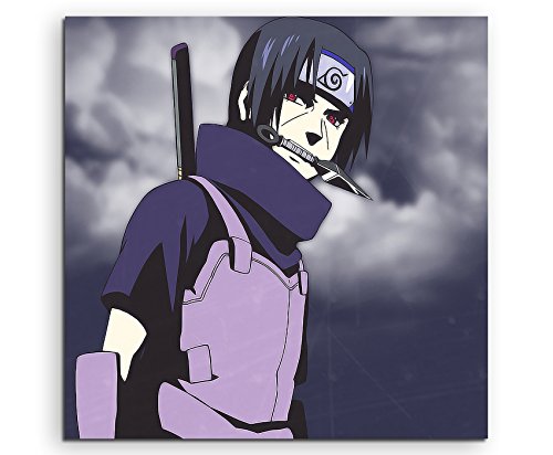 Anbu Itachi Uchiha Naruto Leinwandbild in 60x60cm Made in Germany! Preiswerter fertig gerahmter Kunst-Druck zum Aufhängen - tolles und einzigartiges Motiv. Kein Poster oder Plakat! von Fantasy-Art