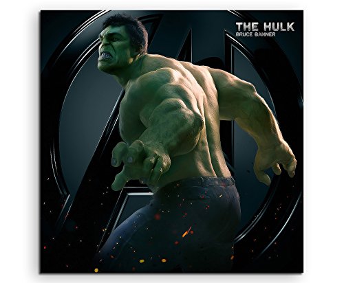 Kult The Hulk Leinwandbild in 60x60cm Made in Germany! Preiswerter fertig gerahmter Kunst-Druck zum Aufhängen - tolles und einzigartiges Motiv. Kein Poster oder Plakat! von Fantasy-Art