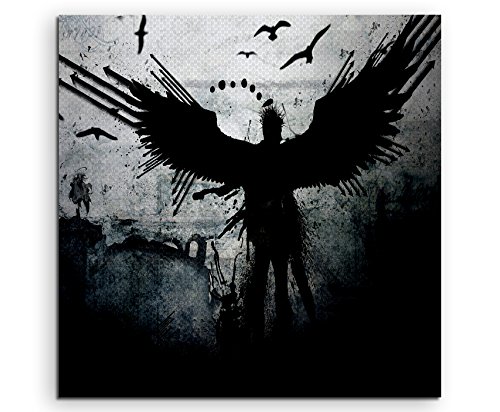 Lost in a Dark Angel Leinwandbild in 60x60cm Made in Germany! Preiswerter fertig gerahmter Kunst-Druck zum Aufhängen - tolles und einzigartiges Motiv. Kein Poster oder Plakat! von Fantasy-Art