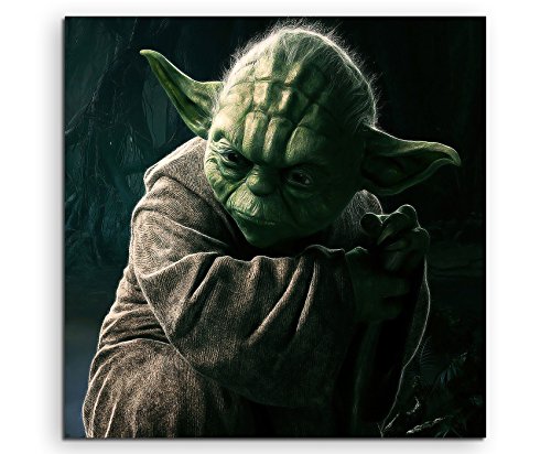 Master Yoda Star Wars Leinwandbild in 60x60cm Made in Germany! Preiswerter fertig gerahmter Kunst-Druck zum Aufhängen - tolles und einzigartiges Motiv. Kein Poster oder Plakat! von Fantasy-Art