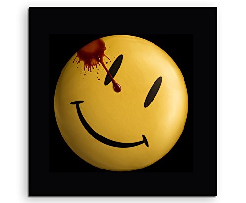 Watchmen Smiley Leinwandbild in 60x60cm Made in Germany! Preiswerter fertig gerahmter Kunst-Druck zum Aufhängen - tolles und einzigartiges Motiv. Kein Poster oder Plakat! von Fantasy-Art