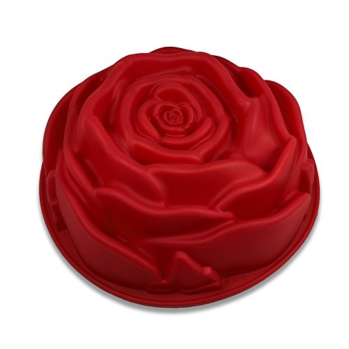 FantasyDay Premium Silikon Backform/Muffinform für Muffins, Cupcakes, Kuchen, Pudding, Eiswürfel und Gelee - Rose Form Brotbackform für eindrucksvolle Kreationen, hochwertige Silikon-Kuchenform von FantasyDay