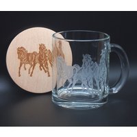 Glastasse/Becher "Pferde-Trio"/Fantasy Horse - Geschenke Für Pferdefreunde von FantasyHorseGifts