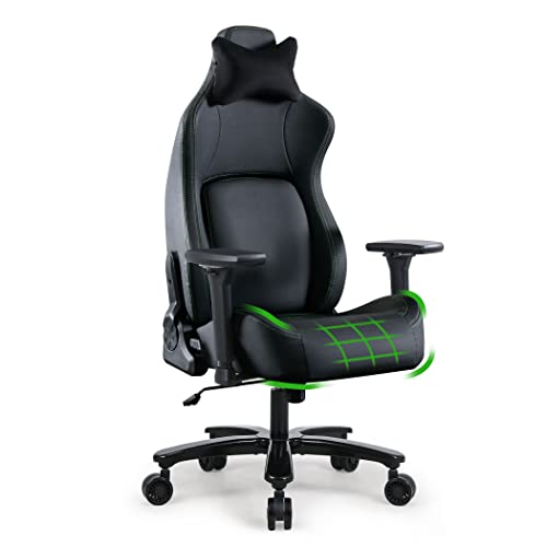 Fantasylab Gamimg Stuhl 200kg Belastbarkeit Ergonomischer Gamer Sessel Verstellbare Armlehne 4D PC Stuhl mit Effektiver Lendenwirbelstütze Hoher Rückenlehne und großem Bürostuhl Schreibtischstuhl von Fantasylab